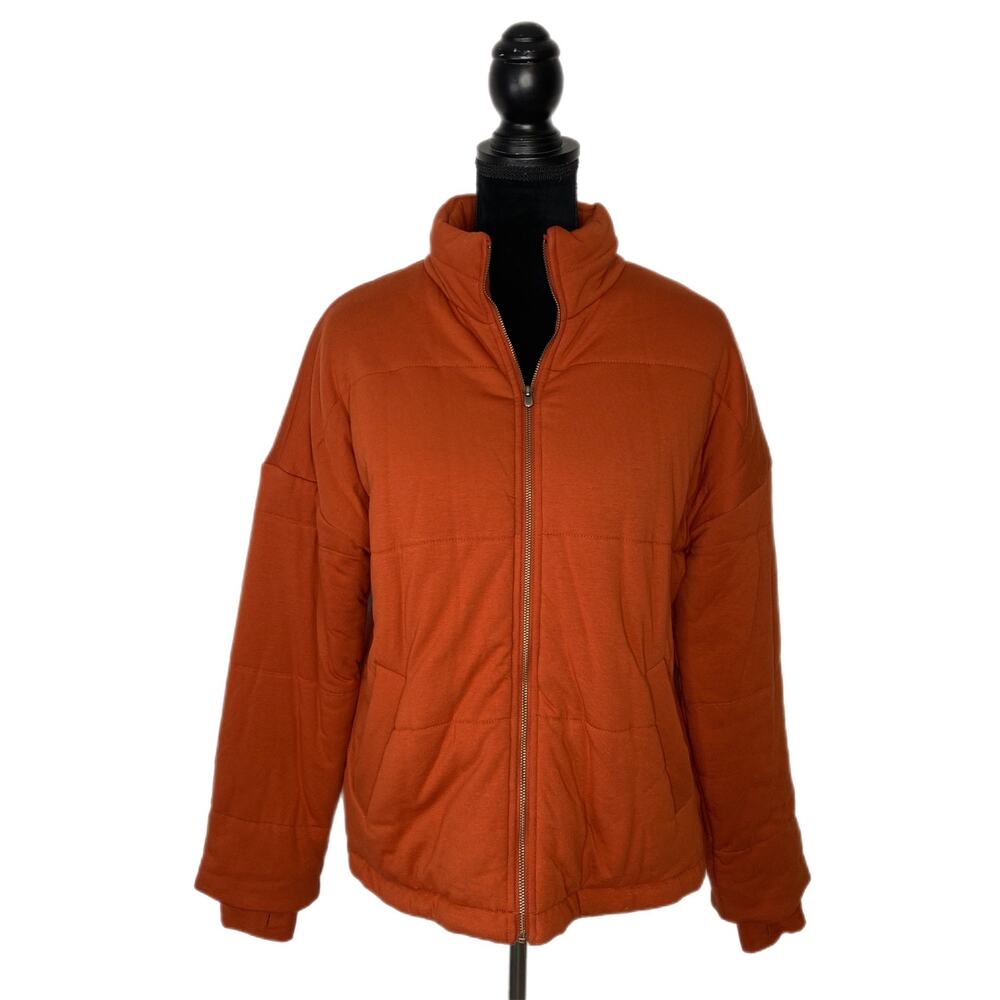 ANYBODY Oversized Puffer Jacket Quilted Cotton Blend Boxed Style Size S